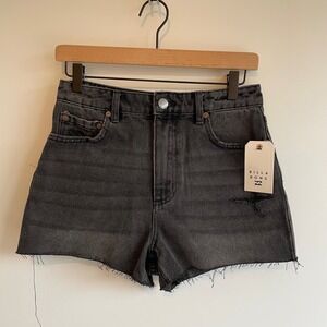 Billabong High Tides Distressed Cutoff Jean Shorts‎ Women's Size 26 Black Nwt